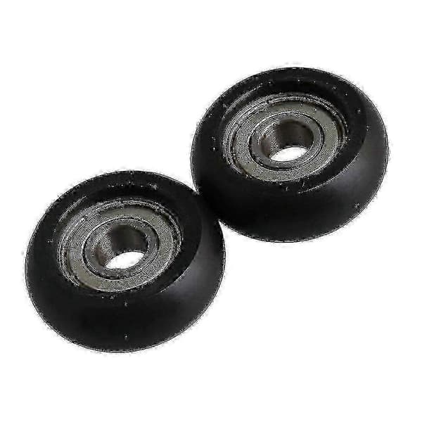 4 sæt 8x32x12mm sorte styrehjul i lejestål