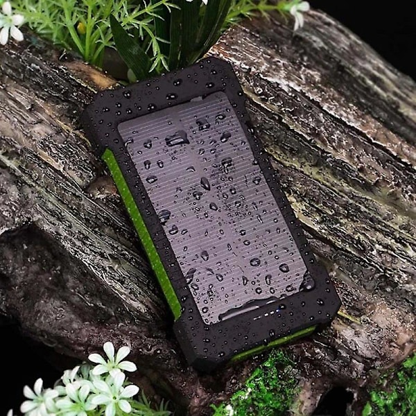 20000mAh bærbar solcellelader for utendørs bruk, villfiske, camping, høykapasitets backup-strøm, hurtiglading, mobil strøm Verde