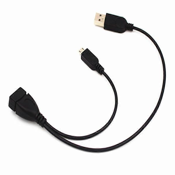 1 Micro-USB til USB hun OTG-adapterkabel med USB-strømgrænseflade egnet til elektronisk enhed Black
