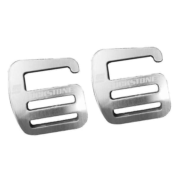 2 stk. 1 tommes G-krok webbing spenne for ryggsekk stropp webbing 25mm sølv