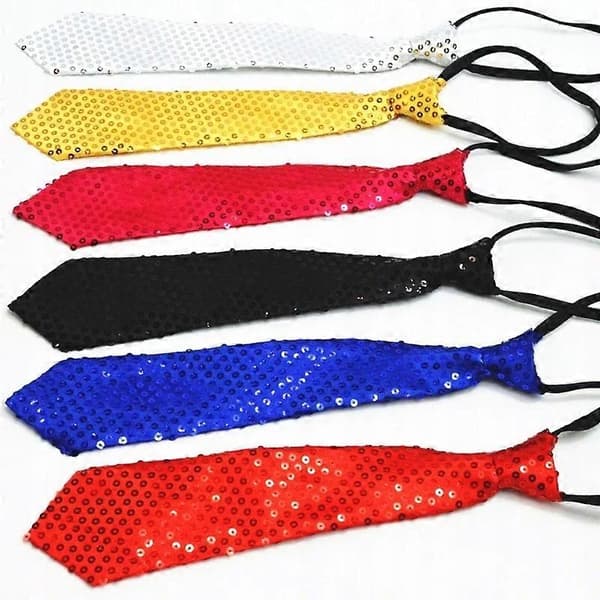 Paljett slips med paljetter Silver Svarta paljetter multicolor