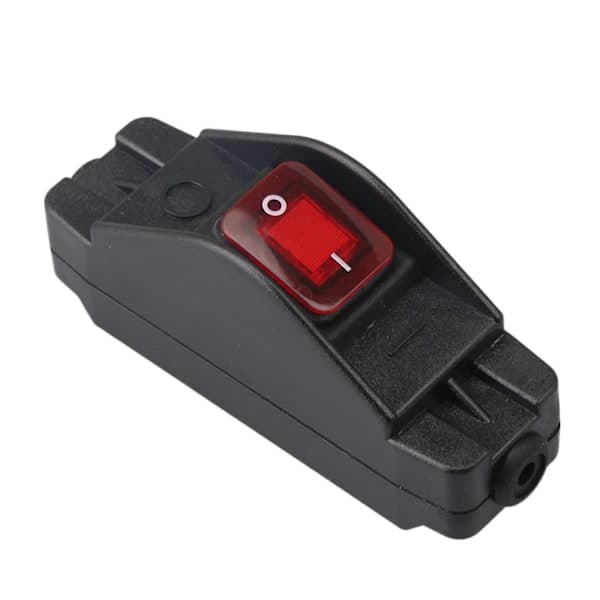 IP65 Knapp Inline Ledningsafbryder Vandtæt Sort Tænd/Sluk-kontakt 30A 220V