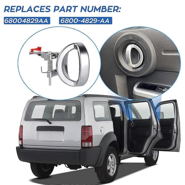 4 stk./sett Bil Innvendig Dørhåndtak for Dodge Nitro 2007-2011 Krom