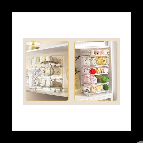 2 x opbevaringshylder, plast, transparent