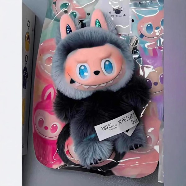 pc labubu 3.0 Labubu 3:e generation vinyl ansikte hänge samlarutgåva hjärtslående macaron docka-svart black