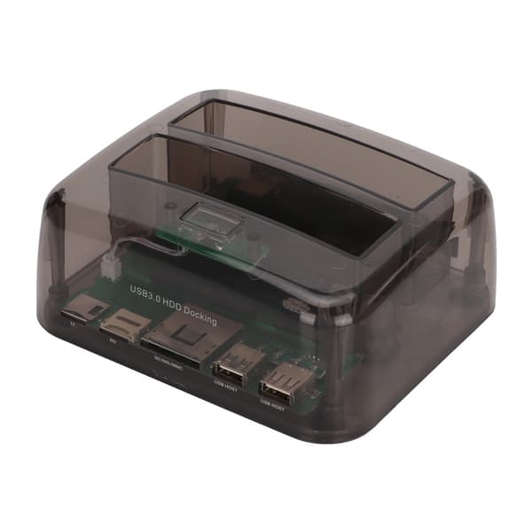 IDe SATA Universal Dobbel Disk Multifunksjonell Harddisk Kortleser Transparent Svart EU100-