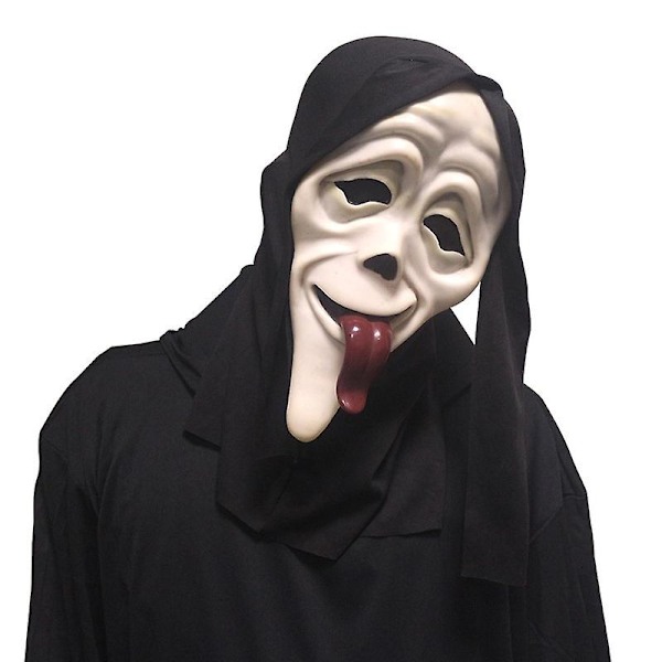 Ghost Face Scream Film Skräck Mask Halloween Mördare Cosplay Vuxen Dräkt Skrikande Rekvisita Skräck Dödskalle Mask Script Kill Demo D