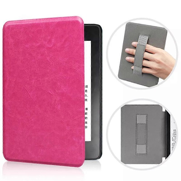 Slimshell-kotelo 7\" Kindle Paperwhite (12. sukupolvi) 2024 Premium PU -suojus rose red
