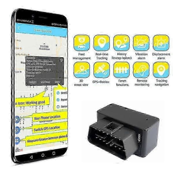 Bil OBD II LBS+GPS Mini Tracker med röstmonitor OBD2 ELM327 Auto Realtids GPS SIM Positioner Spårning Fordonslokalisering + App