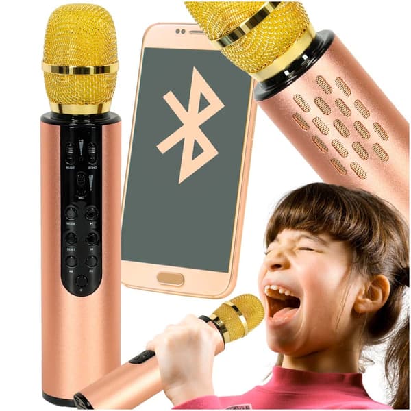 Langaton karaokemikrofoni Bluetooth Kulta K3 kaiuttimella ja kaiulla