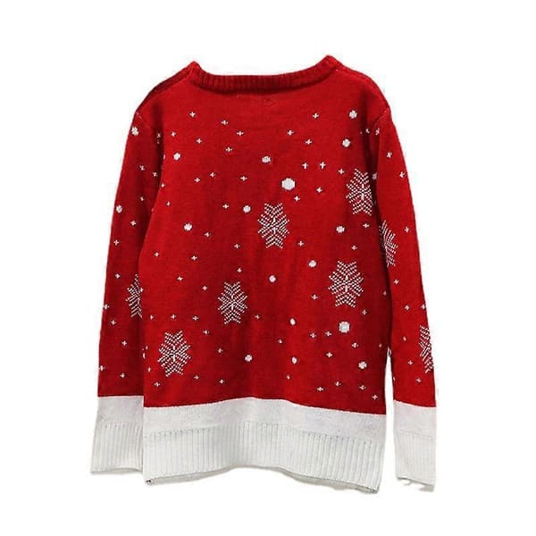 Dam Herr Rundhalsad Julmönstrad Långärmad Tröja Par Jul Tröja Pullover Topp red s