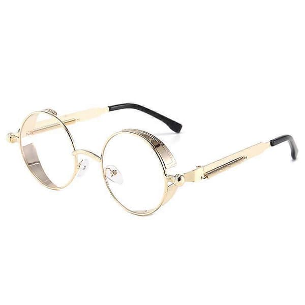 Vintage Steampunk Retro Metalliset Pyöreät Aurinkolasit