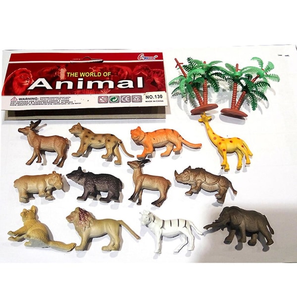 12st Mini Plast Dinosaurie Djur Insekter Figurer Pedagogiska presenter Leksaker För Barn Tårta Topper Dekoration Forest Animals