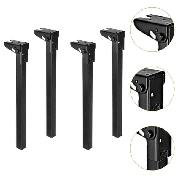 4 stycken Fällbara bordsben Industriell Modern med Skruvar Fällbara skrivbordsben Black 70cm