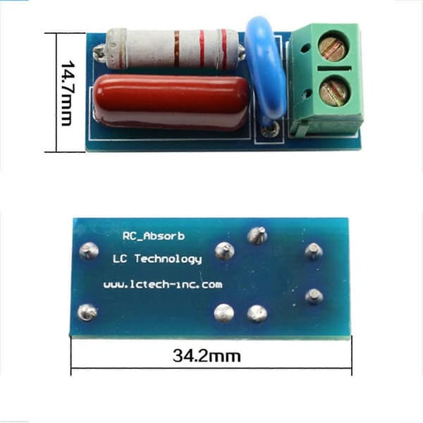 4X RC Absorptions-/Snubberkredsløbsmodul Relækontaktbeskyttelse Modstandsspænding