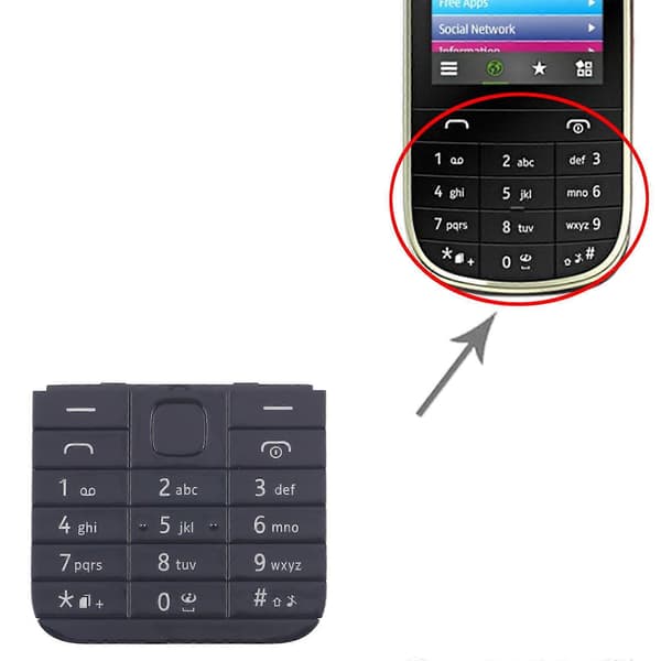 For Nokia 202 Funksjonstastatur Not Specified