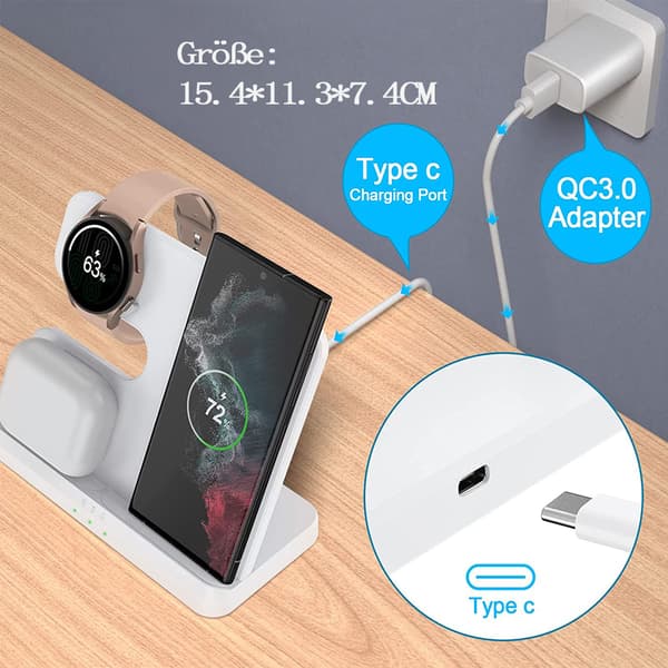 Trådløs oplader kompatibel med Samsung ladestation