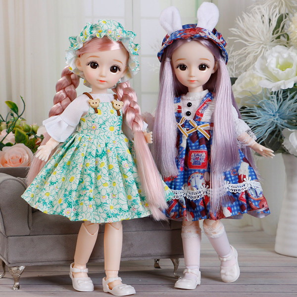 BJD Flera avtagbara leder 30 cm Doll Girl Dress Up Födelsedagspresent leksak F