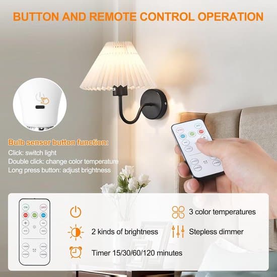2 pcs Rechargeable E27 LED Bulbs LED Lighting 3 Color Temperatures - with Remote Control / Rechargeable / Timer Function Wireless Emergency Lighting