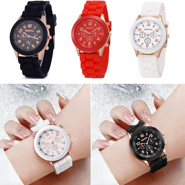 Quartz Armbåndsur Elektronisk Klokke SVART black