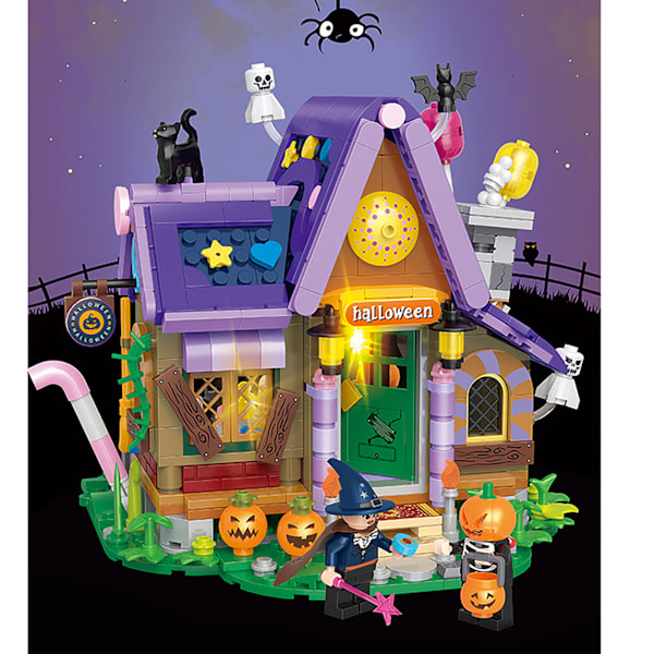 Mini Hus Byggesæt Sjovt Pædagogisk Mini Mursten Halloween Legetøj til Drenge Piger 0.4