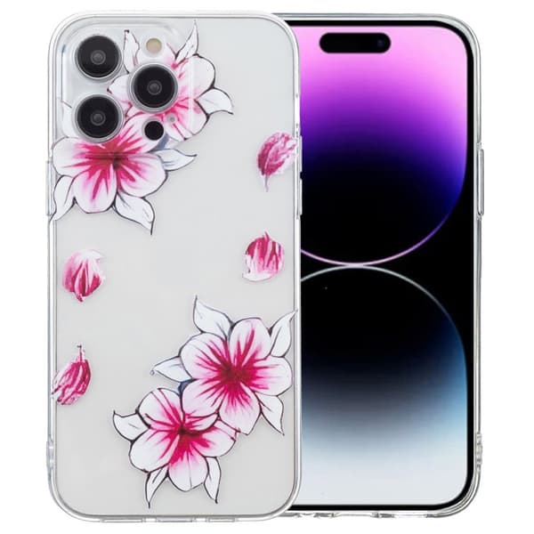 Kompatibel med iPhone 16 Pro Deksel TPU Blomster 27