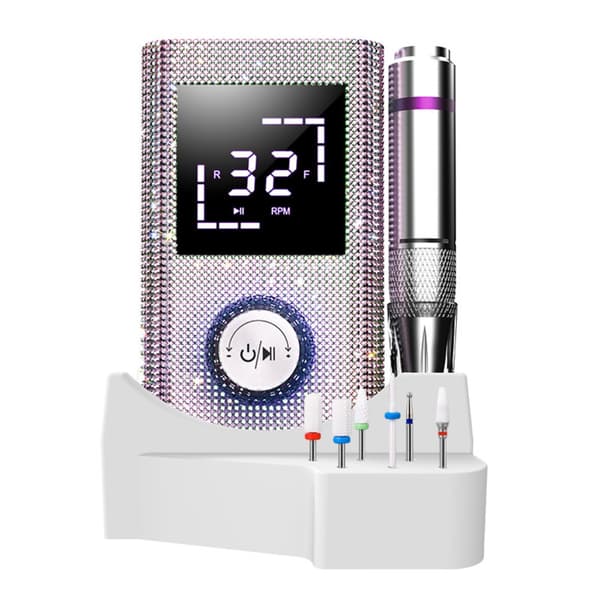 Professional Nail File Machine with Memory Function & Adjustable Speed (0-45000 RPM) White White 651
