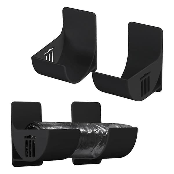 4 stk søppelposeholder, søppelposedispenser rullholder veggmontert handlepose rullholder f Black