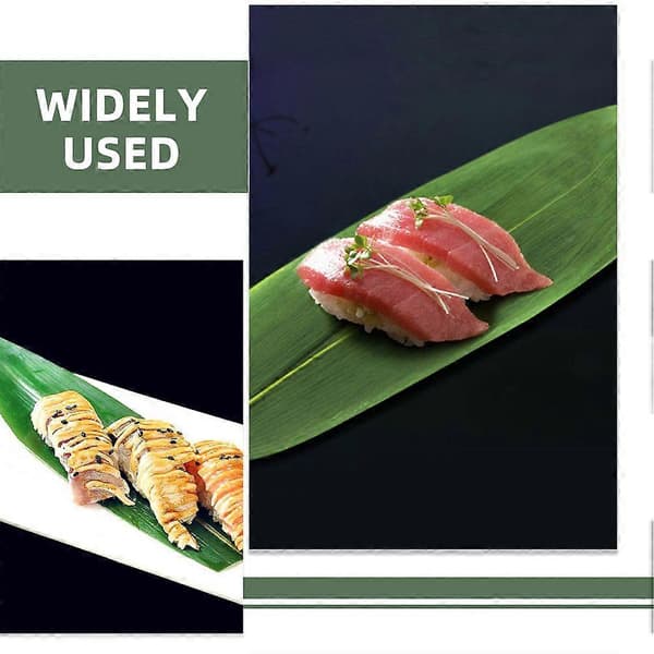 100 stk. bambusblader for fatutstilling, sushi, dekorative blader, sashimi-servering, bambusblader