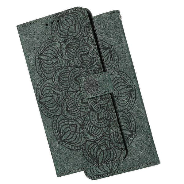 För Samsung Galaxy A23 Mandala präglat flip-läderfodral