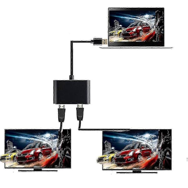 USB 3.0 til Dobbelt HDMI Adapter - Plug & Play, Bred Kompatibilitet til Windows/Mac/Linux, 4K Support
