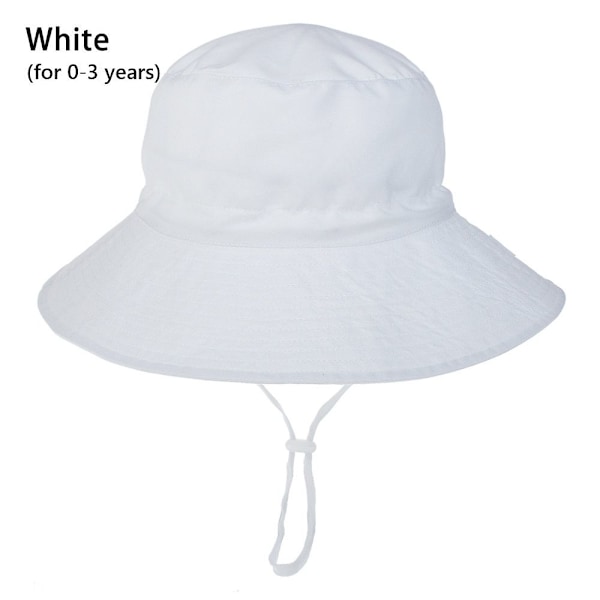 Sommar Baby Solhatt Barn Utomhus Nacke Öron Skydd Anti UV-skydd Strandhattar Pojke Flicka Badhattar För 0-8 År White (for 0-3 years)