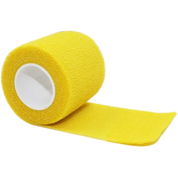 Kohesiv Binda, 12 Rullar Elastiska Skyddande Hudbandage Självhäftande Tejp Skyddar Tår, Anklar och Handleder Yellow