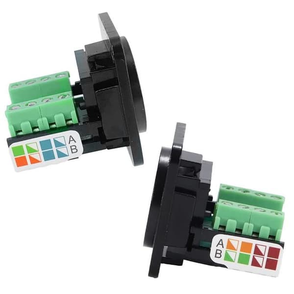 Skruvterminaladapter för RJ45 panelmontering, 5 stycken, Typ D RJ45 8P8C till 8-stifts terminal