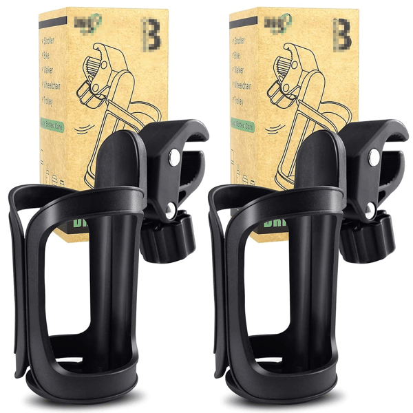 2-pack Universal Stroller Cup Holder - Adjustable Drink and Bottle Holder for Strollers, Walkers, Bikes