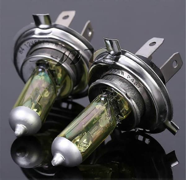 H4 55W 12V Gule Tåkelys Halogenlys Høy Effekt Frontlys Bil Lys Kilde parkering Hode auto 60/55W 3000K 55W
