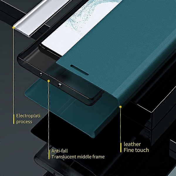 Til Samsung Galaxy A56 5G Cover Antidrop Læder Telefon Cover med Støttefod Black