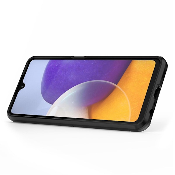 PC TPU Hybridipuhelinkotelo Sormuspidikkeellä ja Jalustalla Samsung Galaxy A22 4G (EU-versio)