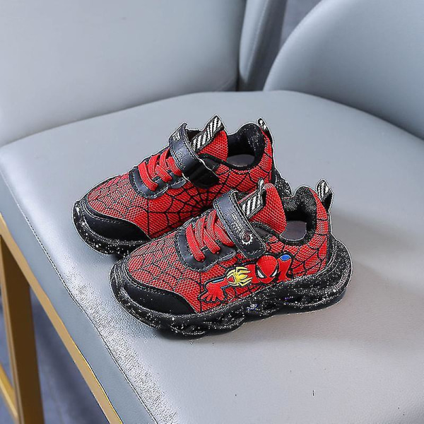 Spiderman Barnskor Nya Pojksneakers Med Ljus Nya Barnskor Red 30