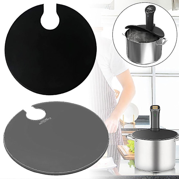 Sous Vide Presisjons Kokkekoker Silikonlokk Passer Til 10.5\" Kjele Lettvekt Forsegler Den Isolerende C Black