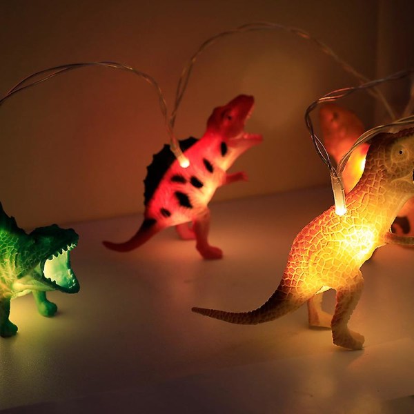 Fairy Lights For Kids Room - 3 Meter Led Batteri Nattlampa Barn Födelsedag Dekoration - Liten Dinosaurie Figur Set - Batteridriven