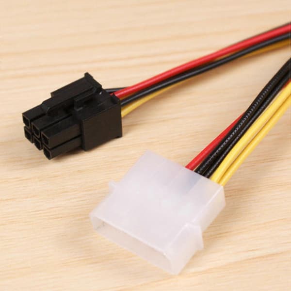10 stk 4-pins IDE Molex til 6-pins strømkabel GPU grafikkort
