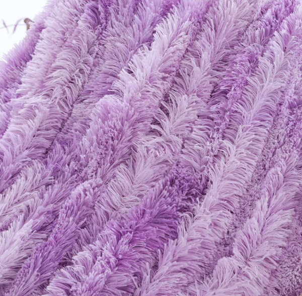 Dobbel Lag Langhåret Rya Teppe Lilla purple M