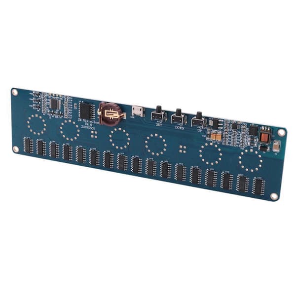 DIY In14 In4 Nixie-putkikello Digitaalinen LED-kello Lahjapiirilevysarja, PCBA blue