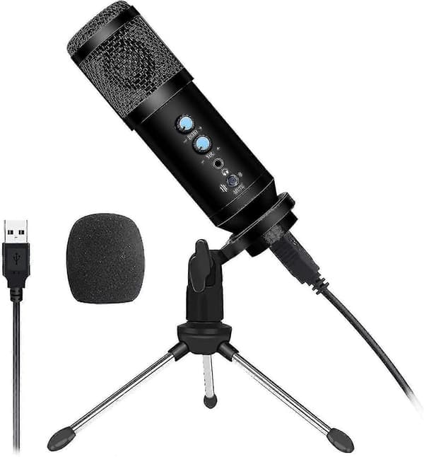 USB Podcast Mikrofon USB Kondensatormikrofon er Egnet for Gaming, Innspilling og Streaming Datamaskiner