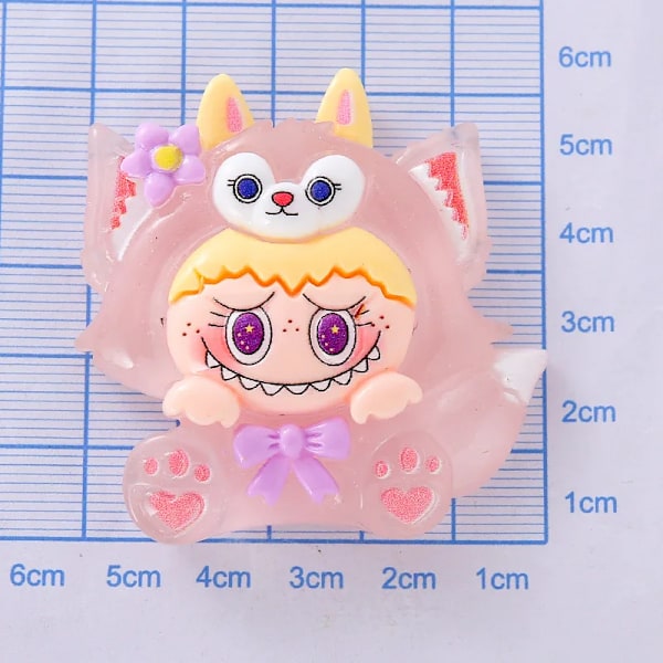 5 kpl Labubu Sarjakuva Kiiltävä Iso Kortti Stitch Sarjakuva Hartsi Tasapohja DIY Korutarvikkeet Askartelumateriaalit (FMY) A