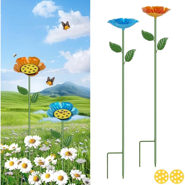 Elara Craft Magnetiska Ögonfransar med Applikator, Återanvändbara Magnetiska Ögonfransar Naturligt Utseende, Lätta att Sätta På och Ta Av Återanvändbart Mjukt Franskit Inget Lim Behövs 2Pcs (Blue,Orange)