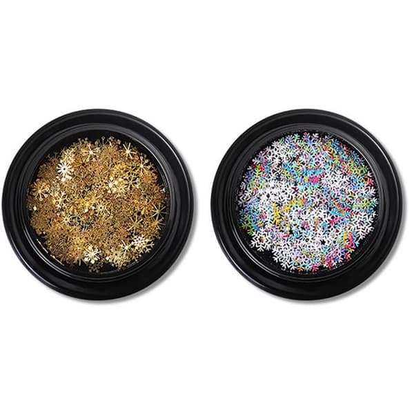 Glitter til jule-neglekunst, dekorasjon og manikyr for neglekunst.