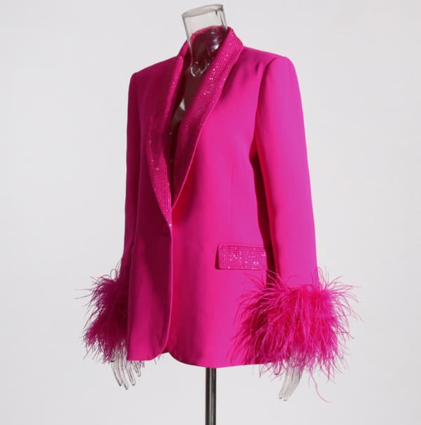 Kvinders Langærmet Blazer Casual Jakke M
