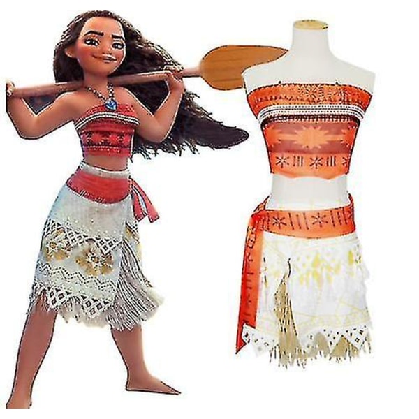 Moana dräkt Hawaiian Princess Fancy Cosplay klänning Halsband Vuxen/barn Kids 110cm